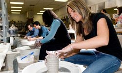 woman at pottery wheel