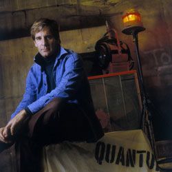 Actor Scott Bakula posing on the California set of &quot;Quantum Leap&quot; in 1990.