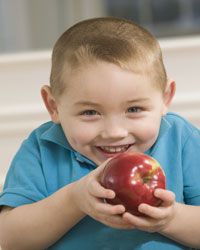 boy with apple