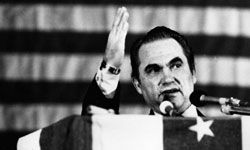 Former Alabama governor George Wallace campaigned against desegregation in 1968.