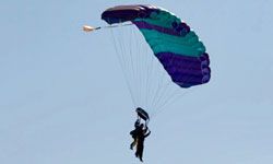 couple skydiving