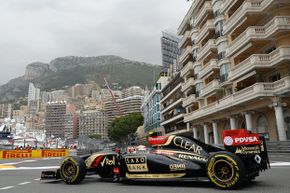 Pastor Maldonado of Venezuela drives the #13 Lotus during the first practice session of the Monaco Formula One Grand Prix in Monte Carlo on May 22, 2014.