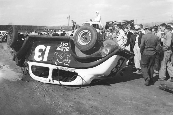 Black cats and the number 13 have always been considered unlucky, and definitely were so for this Modified stock car driver in the early-1950s.