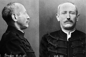 A stoic Dreyfus faces the camera at the time of his dishonorable discharge. Dreyfus, of course, would later be pardoned and proclaimed innocent, but not before his case bitterly divided France for years.
