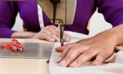 woman at sewing machine