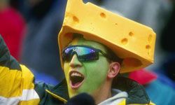 A Green Bay Packers cheesehead fan