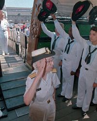 Admiral Hopper at her retirement ceremony in 1986