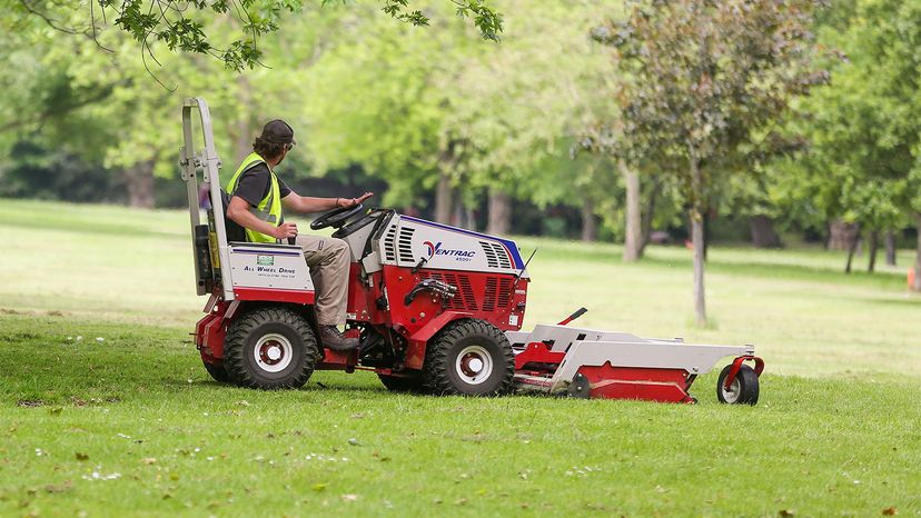 Mowing lawn deals with weed wacker