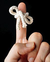 Reminder string on finger