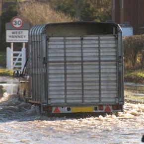 Towing a trailer through a flood
