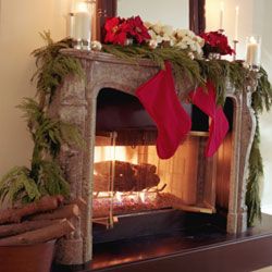 Garland draped over mantle