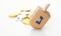 Dreidel and coins