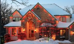 House with holiday lights