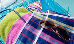 sunglasses and beach towels