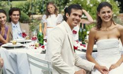 couple at their wedding reception