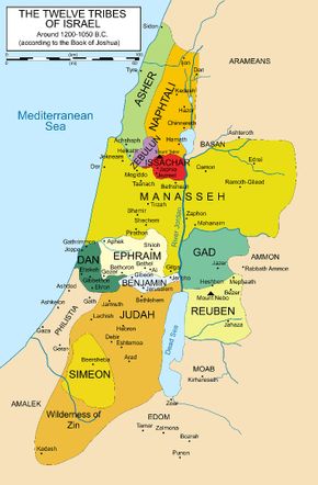 map of allotment of land to israelites