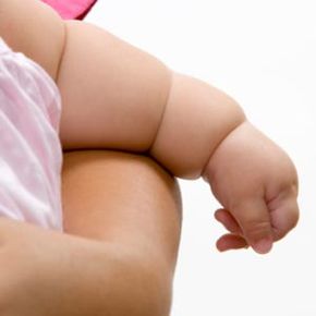 close-up of chubby baby arm
