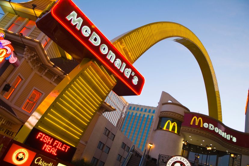 A McDonald's neon sign shines brightly on Las Vegas Boulevard. Fast-food patronage has been dropping in the past decade. Richard T. Nowitz/Getty Images