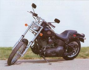 The 2002 Harley-Davidson FXSTB Night Train is powered by a Twin Cam 88B engine.