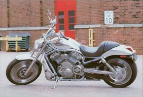 The 2002 Harley-Davidson VRSCA V-Rod is considered a new breed of high-tech motorcycle. See more motorcycle pictures.