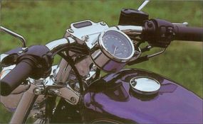 The 2002 Harley-Davidson XL-1200C Sportster features a low-mounted speedometer.