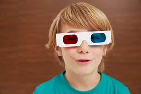 Using red and blue lenses in 3-D glasses might give the sensation of depth, but they also cause a degradation of color in the movie.