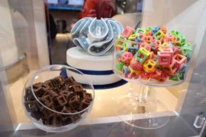 These edible confections were made in the 3D Systems ChefJet Pro 3D food printer and displayed at the 2014 International CES in Las Vegas.