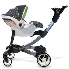 The Origami has an adapter that lets parents use an infant car seat -- but it only works with Graco Snugride infant seats.