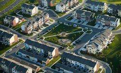 Virginia townhomes centered on a square in Loudon County, Va.