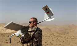 A NAV will be a lot smaller than the EMT Aladin airborne reconnaissance drone this German soldier is using for close area imaging during patrol on Oct. 17, 2010, in Afghanistan.