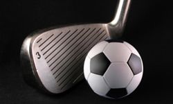 golf club and soccer ball