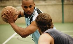 Two guys playing one-on-one