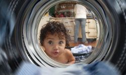 Because they have more laundry to do, families benefit most from front-loading washing machines and dryers.