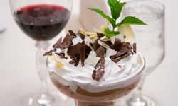 Red wine and chocolate mousse