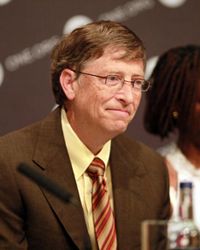 比尔•盖茨(Bill Gates)——见过在一个竞选2009年6月举行的新闻发布会上,许多神话的来源。”width=