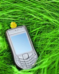 Smartphone on the grass