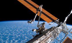 Solar panels help keep things powered up on the International Space Station.
