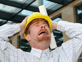 sad construction worker