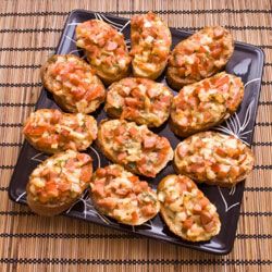 You can make mini pizzas on anything from slices of French bread to tortillas. Of course, pizza dough works, too.