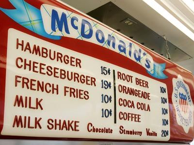 mcdonald's original menu