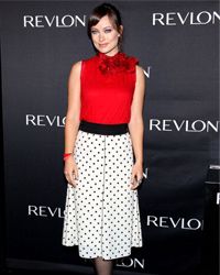 Actress Olivia Wilde opted for a blast of red at this December 2011 event.