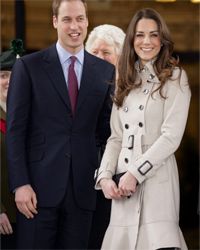 Fashion royalty Kate Middleton sports a trench while visiting Belfast with Prince William on March 8, 2011.