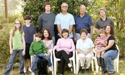 large family of grandparents, parents and children
