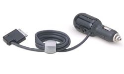 Many people invest in a power adapter that connects to a car through the cigarette lighter.