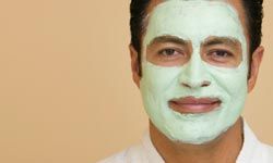 man with moisturizing face mask
