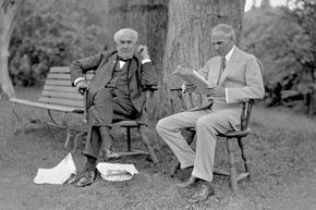 Henry Ford (right) had a longstanding friendship and working relationship with Thomas Edison (left).