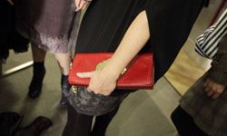 red clutch purse