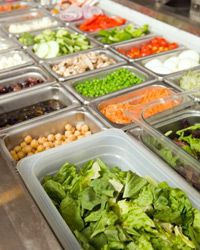 Surprisingly, the salad bar can be a source of high-sodium foods.
