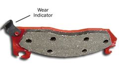 A brake pad wear indicator