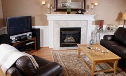 Living room with light brown walls